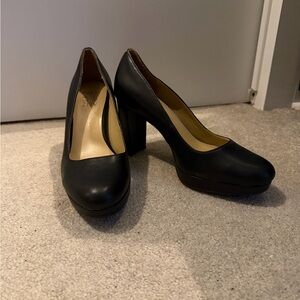 Naturalizer Black Platform Block Heel Pumps - Women's